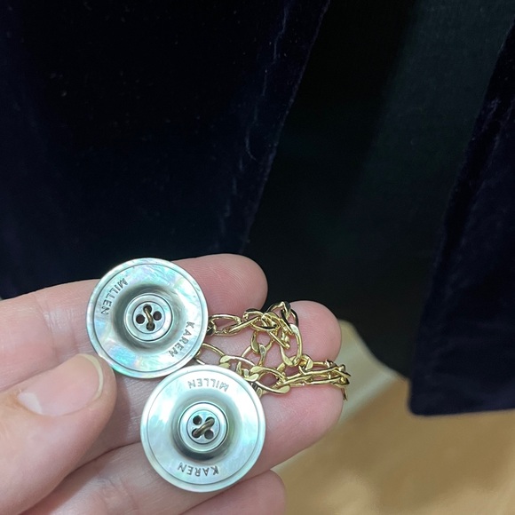 Karen Millen Deep Blue Velvet Dress with Chain Accent - Picture 9 of 16